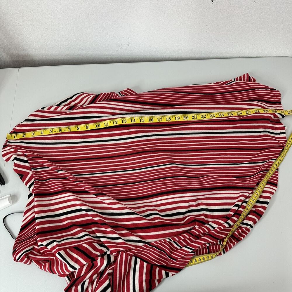 Maggie‎ Barnes Cardigan Sweater Womens 3x Red Open Knit Long Sleeve Stripe - Picture 11 of 13
